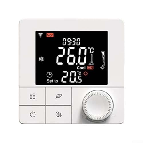 ZMdooreasy Termostato inteligente WiFi para calefacción y refrigeración del hogar, programable semanalmente con 6 eventos por día, control de voz 8,6 x 8,6 cm