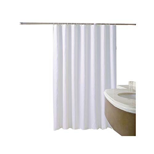 MaxAst Reine Farbe Duschvorhang Anti Schimmel, Weiße Badewanne Vorhang 260x200CM, Antibakteriell Wasserdicht mit Kunststoff Ringe Kein Rost Cover