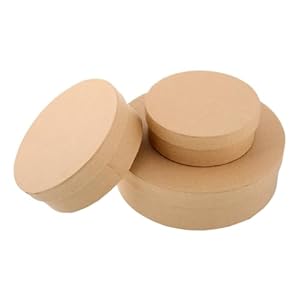 Veemoon 3 Stück Runde Pappmaché Schachteln
