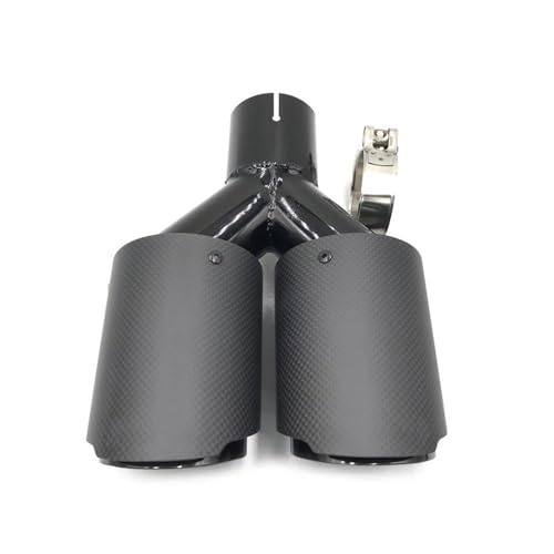 Silenciador de escape coche doble acero inoxidable negro mate contra corrosión de 63mm