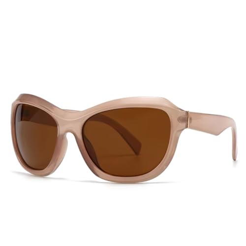 Lunettes de soleil à monture polygonale enveloppante pour stopper les reflets latéraux