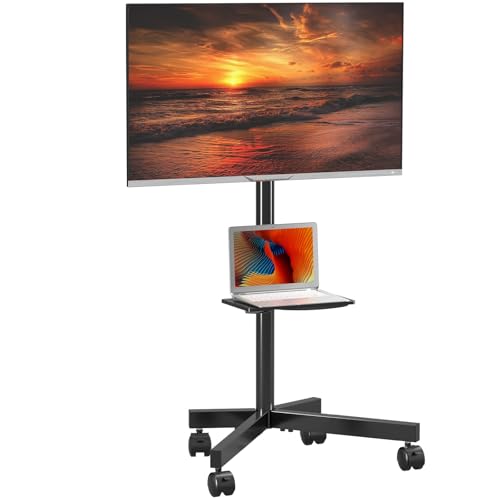 Mobile TV Carts on Wheels for 21-60 Inch Flat/Curved Panel Screens TVs - Height Adjustable Floor...