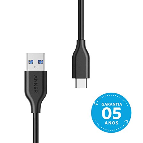 Cabo USB-C para USB 3.0, Anker Powerline, 90 centímetros PVC, Preto