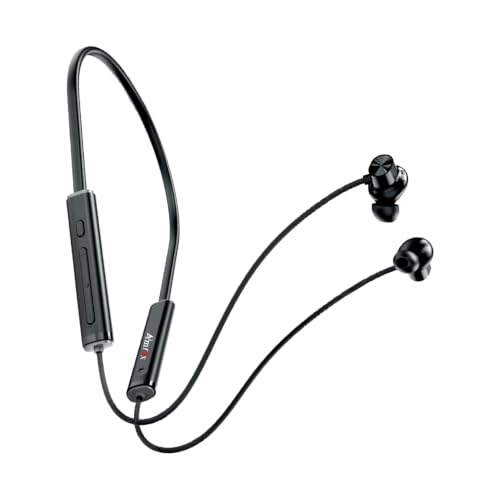 Image of Amfox Z5 Neckband, 72 Hours Play Time, 350 mAh Battery with IC Protection, 5.4v Bluetooth, 20Hz to 20 KHz Frequency Response, IP55 Protection, Magnetic On-Off, Stand-by Time 400 Hr, Black