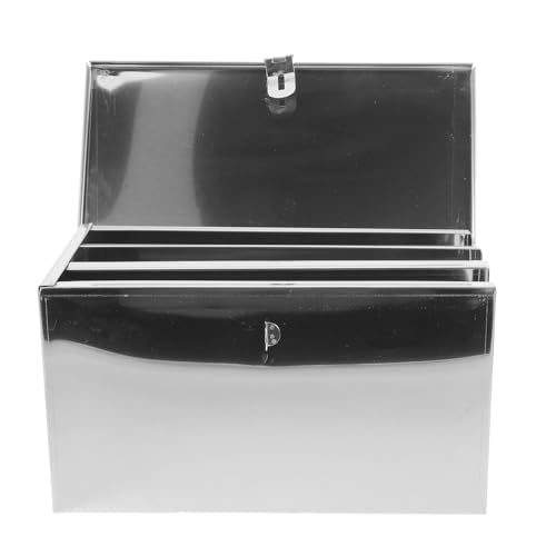 Lurrose Organizador de cuchillos con cerradura de seguridad: Estuche de acero inoxidable para cuchillos - Caja de almacenamiento segura con 3 compartimentos para cocinas comerciales y catering para