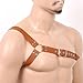 YONGHS Mens Body Chest Harness Belt Fashion Punk Gothic Pu Leather Shoulder Cage Belt Strap Cosplay Clubwear Costume Brown One Size