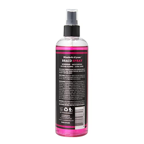 Nicole & Alyssa - Braid Spray 10Oz - Braid Sheen, Refreshing, Moisturizing, Soothes Itching, Extra Shine #TOP2