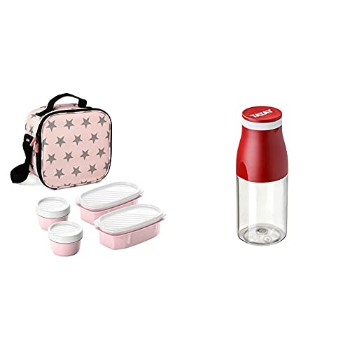 Tatay Urban Food Casual Bolsa Térmica Porta Alimentos, 3 L de Capacidad, Color Rosa + Botella Urban Drink de 400ml, Hermética, de Tritán, Libre de BPA, Resistente a Rotura, Color Burdeos