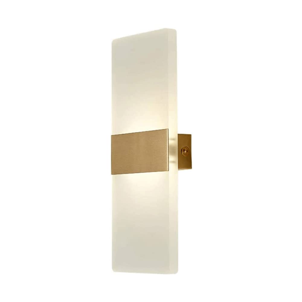 Olskfuh White/Light Wall Lamp, Modern Bedside Wall Lamp Brass Finish Bedroom Lamp Nordic Minimalist Creative Personality Living Room Aisle Sconce Lighting 6000K Cold ,Indoor Wall