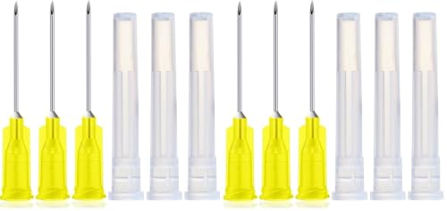 Image of 200 Pack 20Ga 1Inch Sterile Disposable Injection Needl with Cap for Scientific and Industrial Dispensing Needl Accessories