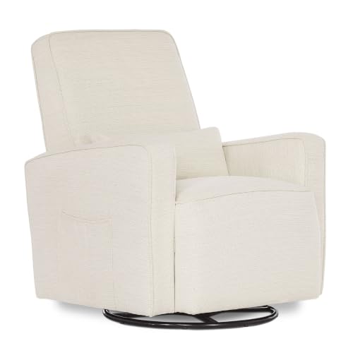 Image of Evolur Holland Upholstered Plush Seating Glider Swivel, Glider Chair for Nursery in Thunder, Modern Nursery Glider, Tool-Free Assembly, Easy to Clean, Environmentally Conscious Glider