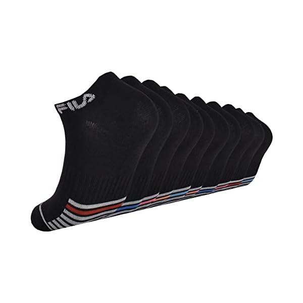 Fila Women’s No Show Socks, Black/Multi (10 Pack), One Size - Image 3