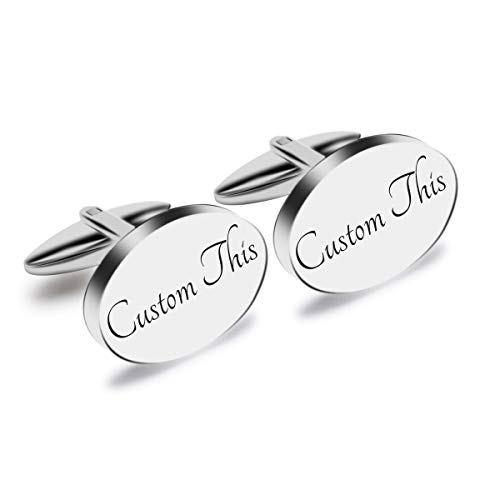 Gemelos para hombre de acero inoxidable personalizados miniatura 1