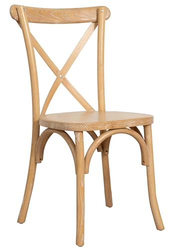 Biscottini Chaise cuisine vintage en bois de frêne L42xPR43xH88 - Chaises de salle à manger et de...
