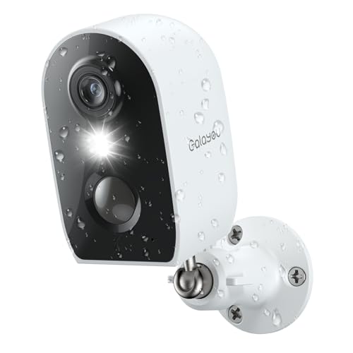 GALAYOU Camera Surveillance WiFi Exterieure sans Fil - 2K Camera Surveillance sur Batteries Exterieure/Interieure, Alerte Instantanée PIR, Sirène...