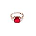 QeenRSZY Fashion Ring for Women, 14K Gold Plated, Cubic Zirconia, Clear Round Stones, Adjustable Size (rose gold red)