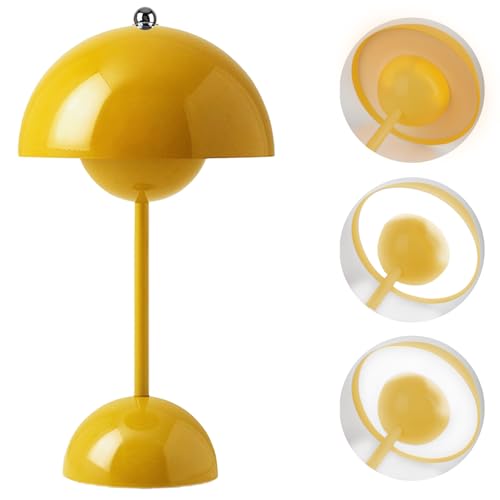 Lampe Champignon Sans Fil Rechargeable - Lampe De Chevet Dimmable LED - Décoration Chambre (Rose)