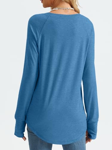 Image of AUTOMET Womens Long Sleeve Tunic Tops Crew Neck Casual Loose Fit Shirts