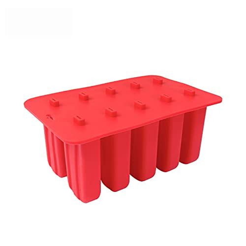 Molde de sorvete, 10 células, gel de sílica clássico, reutilizável, conjunto de moldes de picol, faça você mesmo, máquina de fazer sorvete para crianças, ferramentas para fazer