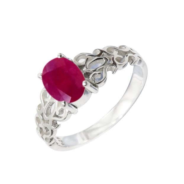 JEWELFORCE925 Sterling Silver Ring 6x8 Oval Gemstone Men Women Stone Band Ring All Size Gift Ring Handmade Jewelry JSR-1121AA