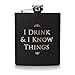 Game of Thrones Z885790 - Petaca, diseño con texto "I Drink & I Know Thing", multicolor