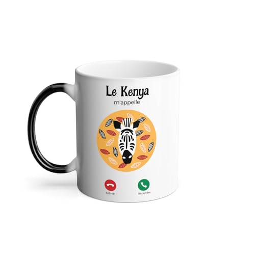 Mug Thermo-réactif Tasse Magique - Le Kenya M'Appelle Zèbre Voyage Savane - 325 ml