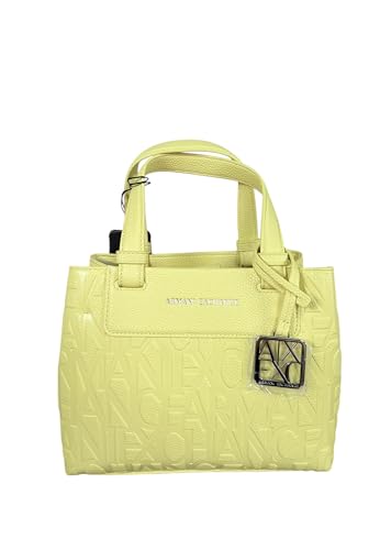 Armani Exchange XW001576 petit sac à main femme rigide bicolore beige avec bandoulière réglable