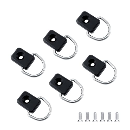 yubeilvcai 6 hebillas cuadradas de anillo en D, hebilla de cuerda elástica, gancho de respaldo, para satisfacer tus diversas necesidades, color negro