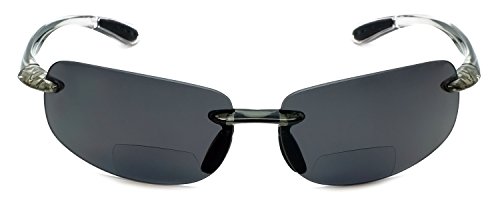 Grand Banks 471BF Polarized Bi-Focal Rimless Reading Sunglasses in Charcoal+2.002