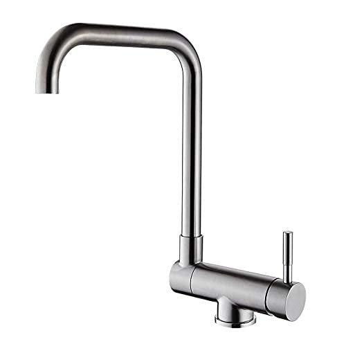 Robinet mitigeur de cuisine noir mat avec bec rabattable design fenêtre