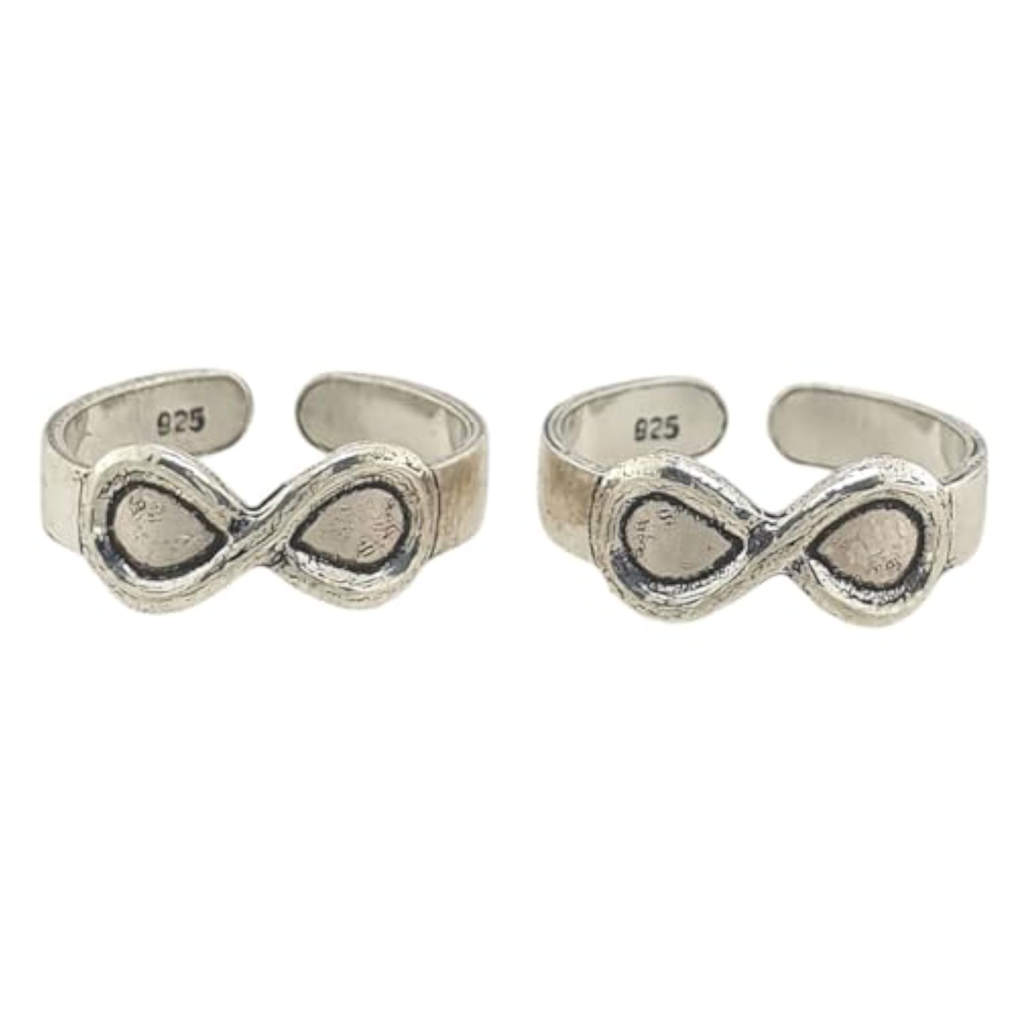 Women's 925 Sterling Silver Infinity Design Adjustable Toe Ring