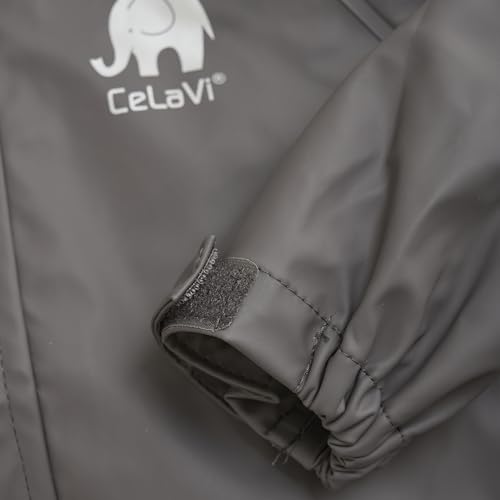 Image of CeLaVi European Kids Rain, Mud and Snow Suit for Boys Girls with Detachable Hood, Waterproof 2 Pcs Rain Set or Onepiece