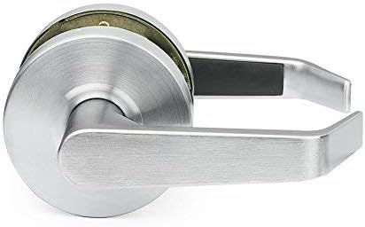 Lawrence Door Handle Cylindrical Lock Passage Function-No Keys Brushed Chrome (US26D) Finish LH5301L Non-Handed UL Certified ANSI/BHMA Grade 2 Commercial Door Lock for Heavy Duty Use