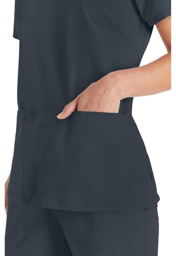 Dickies EDS Essentials Scrubs, V-Neck Womens Tops with Four-Way Stretch and Moisture Wicking Plus Size DK615, 5XL, Pewter - image 2