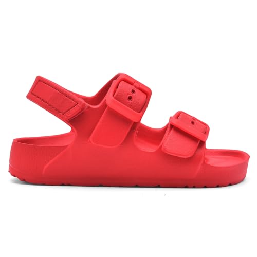 Image of Toddler Sandals Dual-sized Adjustable Buckle Boys & Girls | Non-Slip Easy On /Off,EVA Flat Open Toe Lightweight Summer Sandals - Perfect for Beach, Pool or Playground, Toddler Little Kid