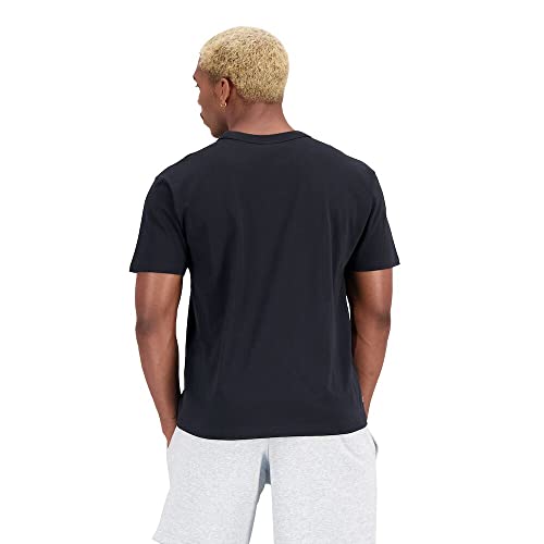 New Balance Men's Essentials Reimagined Cotton Jersey Short Sleeve, Black Graphic, Large #TOP2