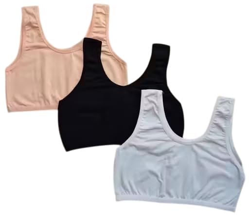 Women's Cotton Sports Bras – Magical Air Gym Bra, Slip-On, Wire-Free Yoga Bras, Multicolor Comfortable Workout Innerwear Multicolor (Pack of 3) Free Size Feet 28 to 36 Multicolour-image-2
