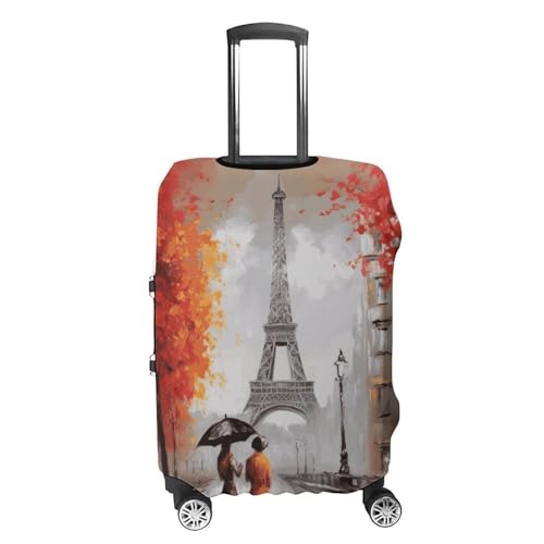 Carry on Luggage Cover Eiffel Tower Paris Painting Suitcase Covers for Luggages Tsa Approved Travel Luggage Sleeve Protector Elastic Suitcase Protector Anti-Scratch Washable Fits 19-30 Inch Case -M4