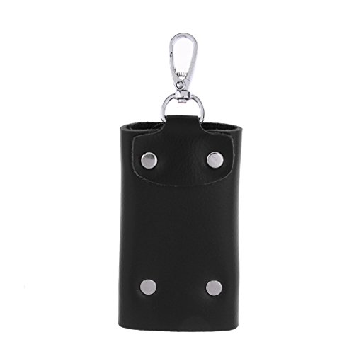 Homyl Bolsa masculina de couro legítimo para chaveiro de carro, porta-cartões, bolsa organizadora, P