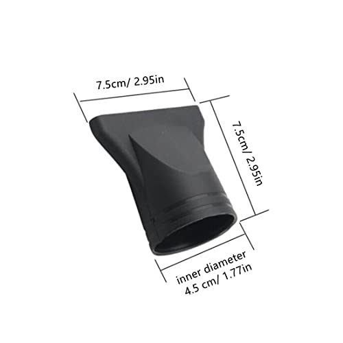 2Pcs Black Professional Plastic Hair Dryer Diffuser Nozzle With 2Pcs Bangs Stickers, Wide Design Home Salon Hair Dryer Nozzle Replacement Blow Flat Hairdressing For Diameter 4.5Cm, Not Universal #TOP1