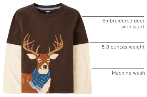 Image of Gymboree Boys and Toddler Embroidered Graphic Long Sleeve Layered T-Shirts