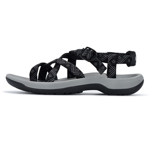 Viakix Womens Walking Sandals: Cute Stylish Comfy Athletic Sport Outdoor Hiking Sandal for Trekking Water Wide Width Beach