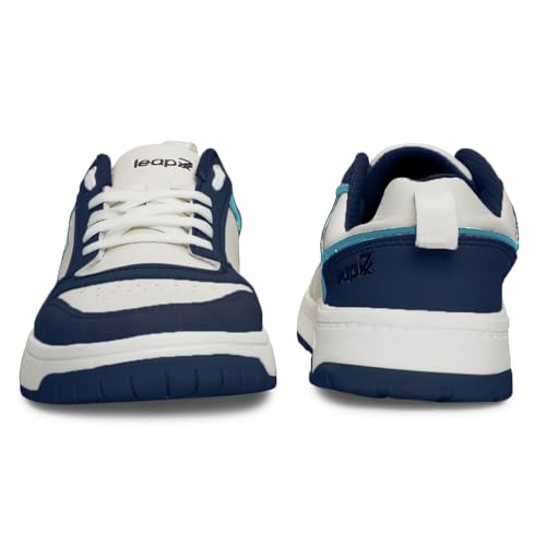 Image of Liberty Leap7x AMAZER-10E Men's Casual Lacing Sneakers, Black, Blue and White | Suitable for Walking Travel, College, Office | Comfortable Lace-Up Casual Shoes | Lightweight Stylish Fashion Footwear
