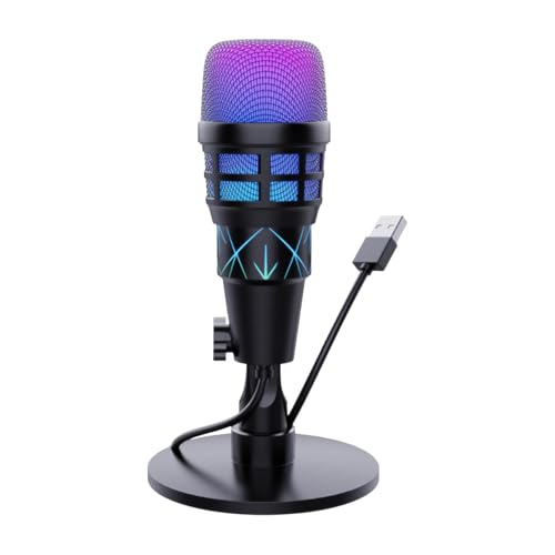 Moreeulsi PC-Mikrofonspiel – Kondensator-Podcast-Mikrofon | USB-Kopfhörer Zubehör für Aufnahmestudio Headset Musik Podcast Streaming