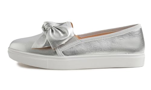Image of FEVERSOLE Women's Casual Slip On Sneaker Fashion Bow Tie Loafer Flats