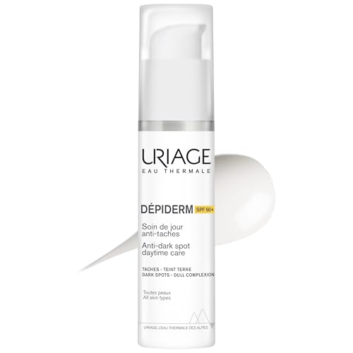 Uriage Depiderm Crema Facial Antimanchas para una Piel Luminosa con Vitamina C Estabilizada - SPF50+ Protección Muy Alta - No Oxidativa, Sin Fragancia y Apta para Pieles Sensibles