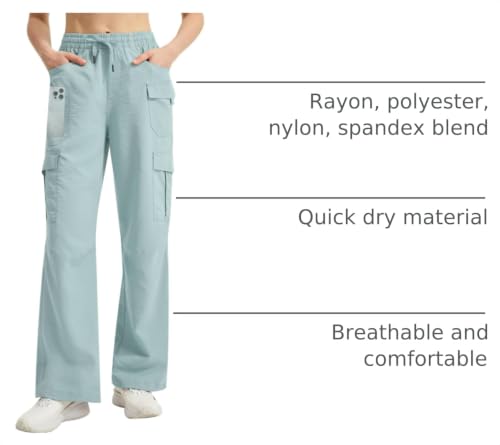 Image of Women's Cargo Pants 28 inch /30 inch Lightweight Quick Dry Casual Travel Pant Streetwear for Work Hiking Outdoor with 8 Pockets
