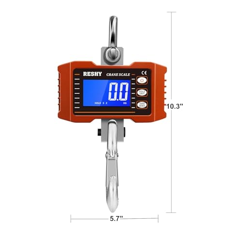 reshy digital crane scale 2200lb1000kg digital hanging scale industrial heavy duty crane scale for farmdeerlivestockfactoryconstructionhunting ce certified