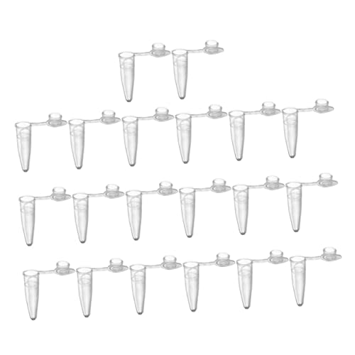 NAMOARLY 2000 Pcs Laboratory Plastic Centrifuge Tubes 0.2ml Dropper Vials Flat-Tops