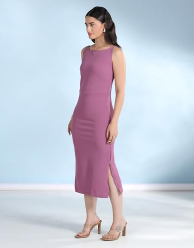 Image of Selvia Women's Calf Length Western Dress Stylish, Lycra Bodycon Dress for Woman Stylish